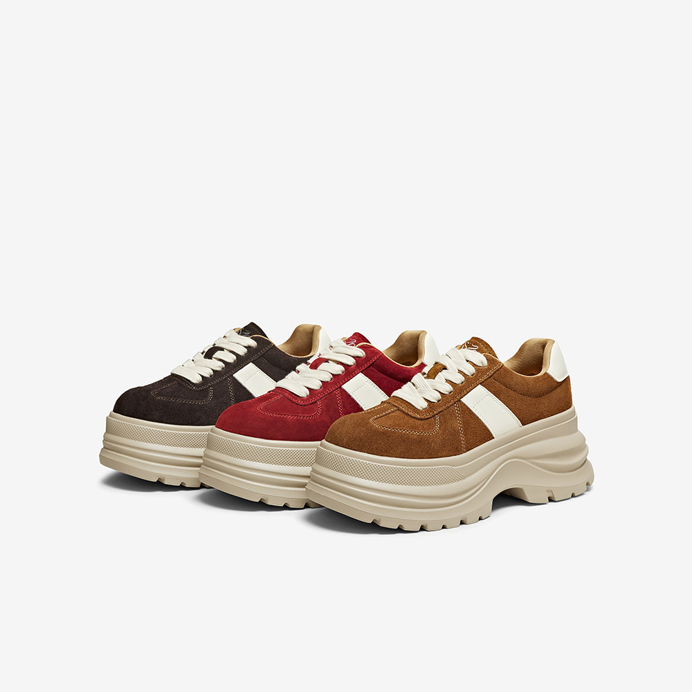 百思图2025春季新款商场同款德训鞋时尚厚底增高女休闲鞋CV259AM6,淘宝优惠券,粉丝福利购,淘宝优惠卷