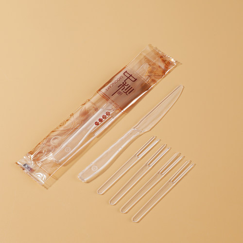 中秋月饼刀叉一次性高档独立包装塑料切月饼蛋黄酥餐具1刀4叉套装 - 图3