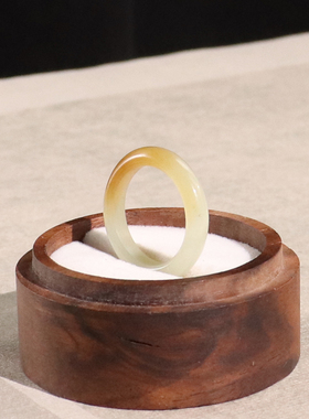 和田玉且末糖招财简约16号戒指