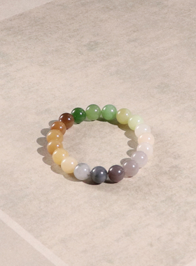 和田玉多宝渐变圆珠手串新中式