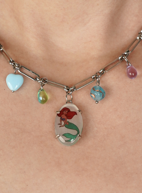 美人鱼手绘系列灵动小众时尚项链