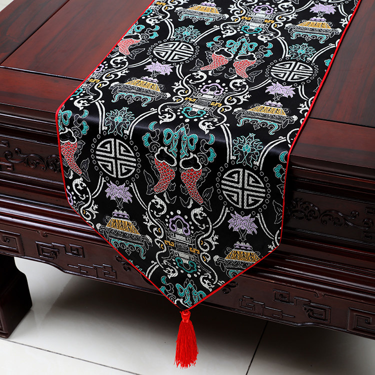 中式古典时尚布艺桌旗织锦缎隔热垫桌布简约田园台布餐桌茶几桌垫,淘宝优惠券,粉丝福利购,淘宝优惠卷