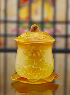 琉璃供水杯供水碗圣水杯供奉佛堂