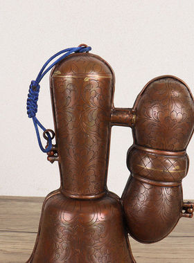 尼泊尔手工紫铜金刚铃杵套收纳盒