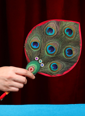 贲巴壶文巴扇天然孔雀羽毛扇子