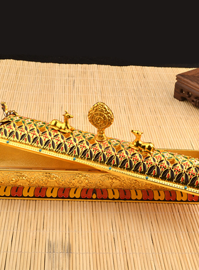 镀金卧香炉密宗手工彩绘景泰蓝