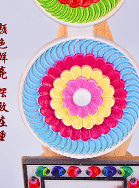 藏式实木彩绘五妙欲朵玛食子摆件