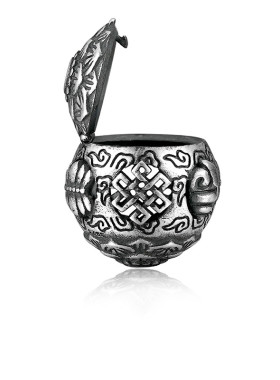 藏式纯银做旧八吉祥隔珠珠串配饰