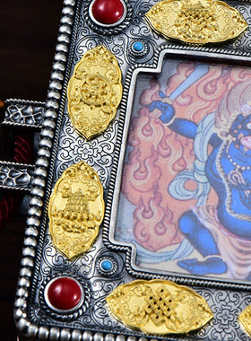 八吉祥宝箧嘎屋藏式唐卡嘎乌盒