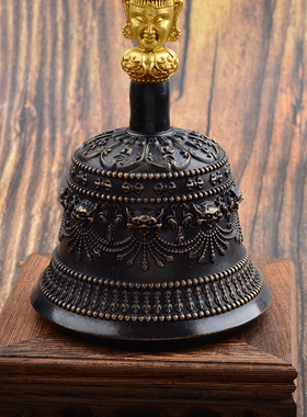 尼泊尔工艺五股铃杵纯铜法器藏传