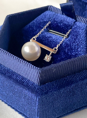 【温柔】气质珍珠平衡木s925纯银项链锁骨链小众设计感