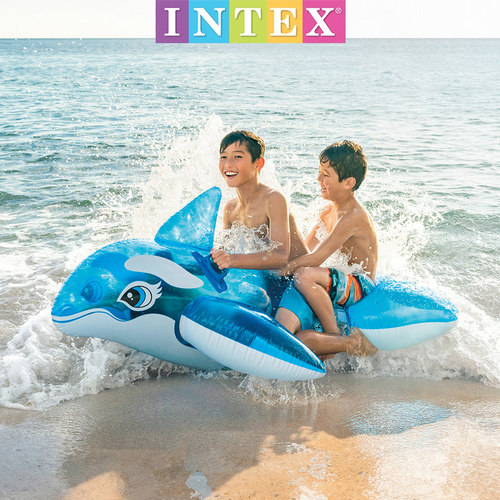 INTEX成人水上坐骑火烈鸟游泳圈加厚浮床浮排儿童充气玩具独角兽 - 图2