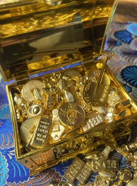 儿童百宝箱仿真财宝工位招财相框配件吸金摆件