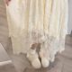 Ruibbit apricot lace long skirt irregular women's skirt Japanese sweet and versatile French retro