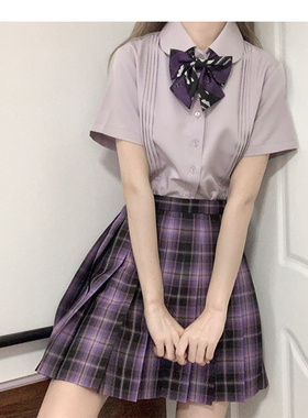 Ruibbit原创云中黑猫紫色条纹搭配领结领带小物jk制服学院风女春