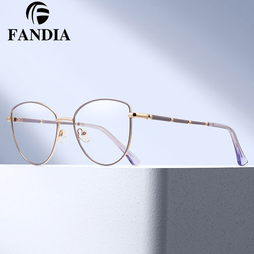 金属眼镜护眼防蓝光平光镜女可配近视眼镜optical glasses women - 图0