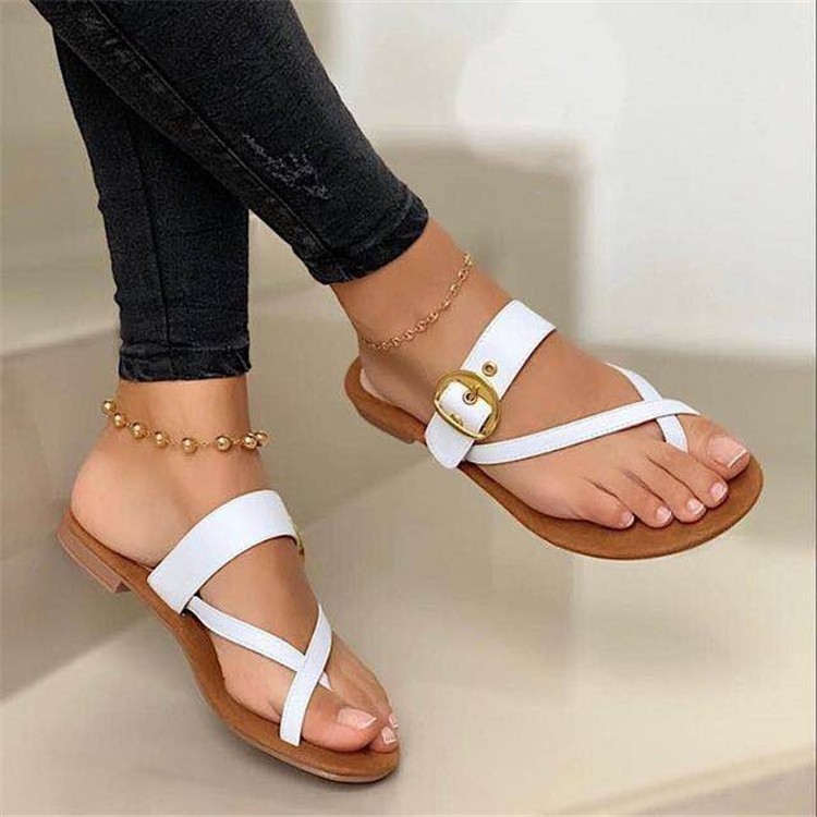 roman平底凉鞋女slippers women flat sandals for ladies shoes - 图0