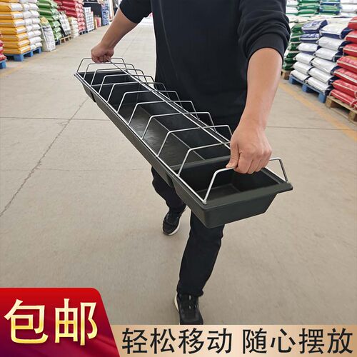 新款食水一体食槽牛筋养鸡鸭鹅长条形器散养打不翻家用养殖神器 - 图1