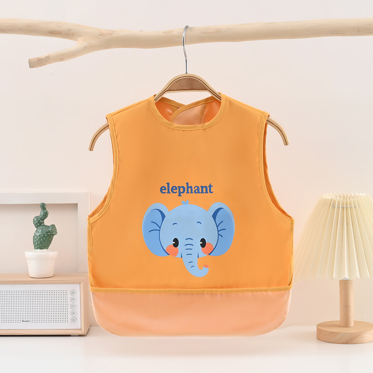 Children's smock, baby eating bib, waterproof and dirt-proof, men's and women's sleeveless baby eating bib, kindergarten reverse dressing vest