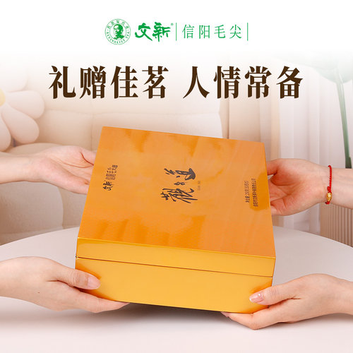 春茶上市文新信阳毛尖绿茶2026新茶明前精品观道50g*5茶叶礼盒装 - 图1