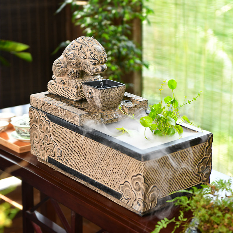 生财循环流水鱼缸吸水兽长方形人造石槽鱼缸室内水系景观流水摆件,淘宝优惠券,粉丝福利购,淘宝优惠卷