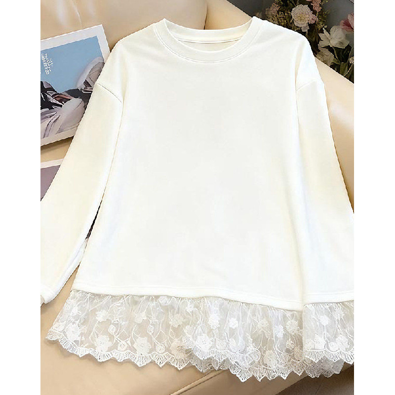 胖mm特大码2-300斤蕾丝花边德绒长袖T恤女秋冬宽松加绒保暖打底衫,淘宝优惠券,粉丝福利购,淘宝优惠卷