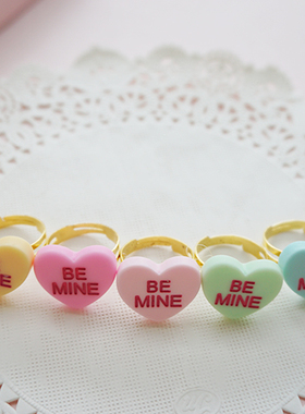 昭和复古感爱心戒指hugme心心