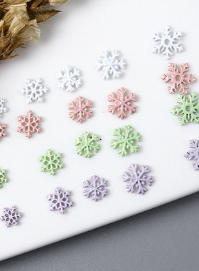圣诞马卡龙雪花冬天浪漫美甲饰品