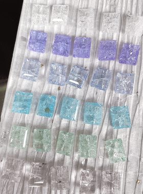 冬季Kg爆裂冰花直角方钻美甲饰品