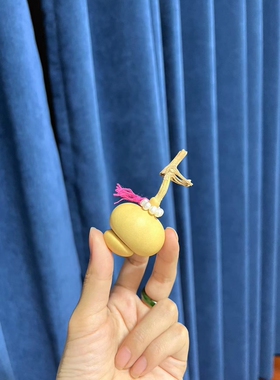 一物一图迷你草里金特小钱袋葫芦指尖文玩手捻精品手串熊脸葫芦