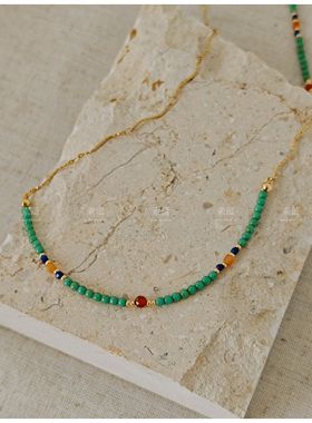 素蕴｜【又青】原创进口琉璃天然石长款项链毛衣链两用款小众设计