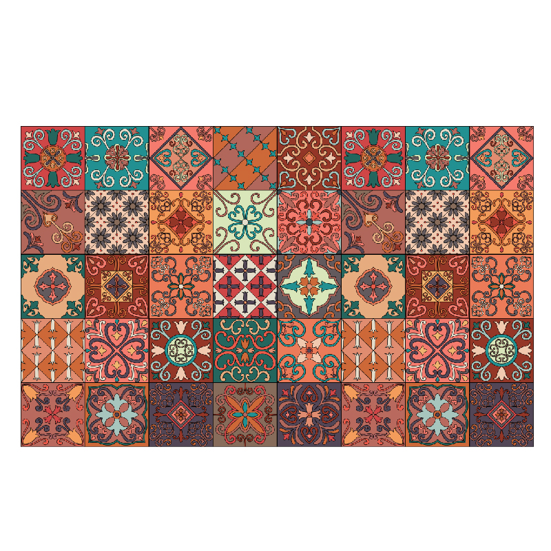 美式复古硅藻泥厨房地垫防滑吸水垫门口耐脏脚垫家用长条地毯满铺 - 图3