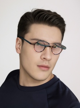 小众圆形国风翻盖太阳眼镜UV400防紫外线辐射可配近视小框潮墨镜