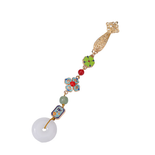 古风旗袍压襟流苏挂件 中国风配饰挂饰汉服铃铛花色胸针扇坠百搭 - 图3