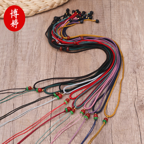 金珠玉髓项链绳   手工编织玉绳珠宝翡翠玉石挂件绳男女款挂坠绳 - 图0