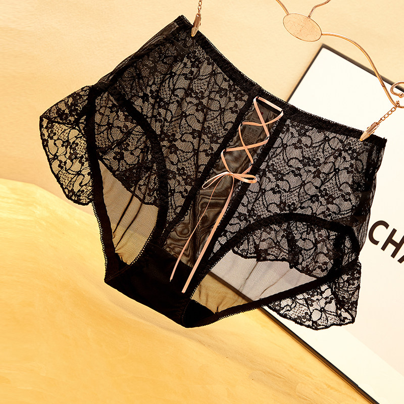 红色蕾丝内裤女法式大码高腰公主收腹网纱透气绑带性感纯棉裆裤头,淘宝优惠券,粉丝福利购,淘宝优惠卷