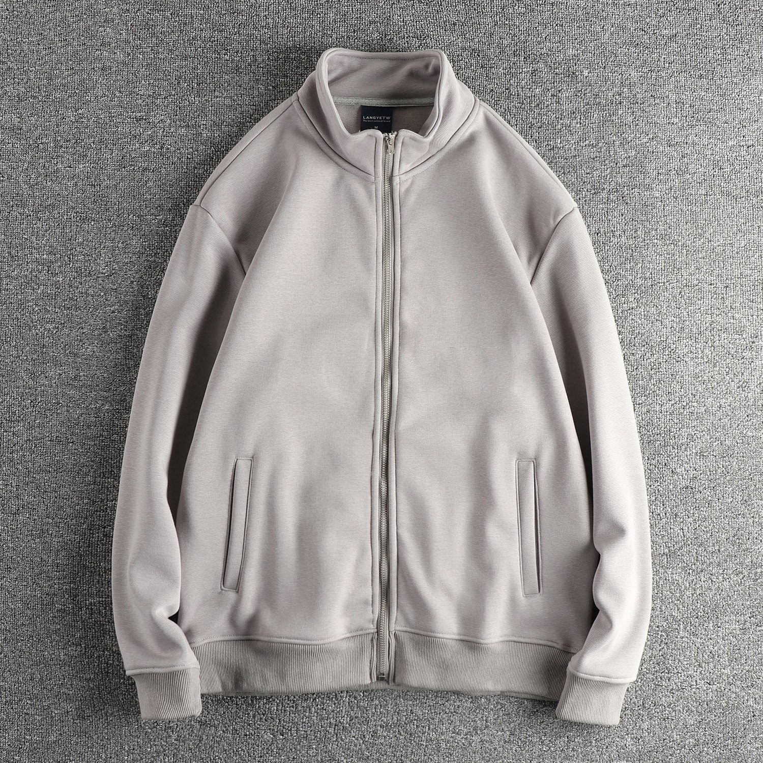 秋冬新品美式简约时尚立领针织夹克男 加绒加厚保暖青年开衫外套,淘宝优惠券,粉丝福利购,淘宝优惠卷