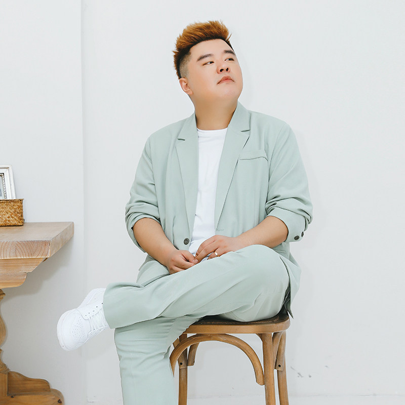 the pang潮牌大码纯色休闲宽松西裤 thepang西服