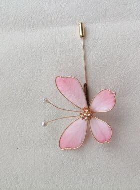 非遗绒花仿点翠蝴蝶发夹U钗