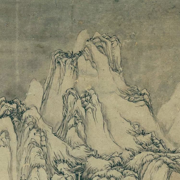 明 文伯仁 四万山水图 万山飞雪卷轴山水画名画真迹复制玄关书房 - 图1