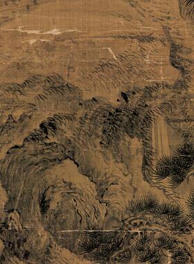 清 王翚 仿黄鹤山人山水 挂轴条幅卷轴山水画名画真迹复制品玄关