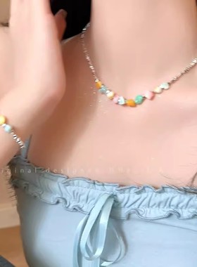 韩国碎银子异形项链女时尚冷淡风高级感手链夏季辣妹百搭锁骨链潮