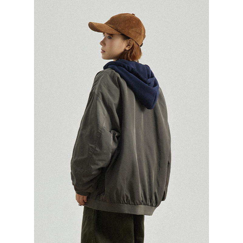 GoodNorth美式复古假两件棒球服外套男女同款中性风宽松连帽夹克,淘宝优惠券,粉丝福利购,淘宝优惠卷