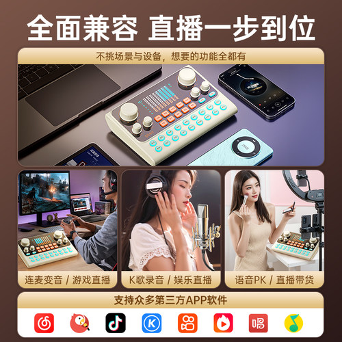 索爱S6声卡直播专用设备全套主播K歌手机电脑通用唱歌麦克风话筒 - 图2
