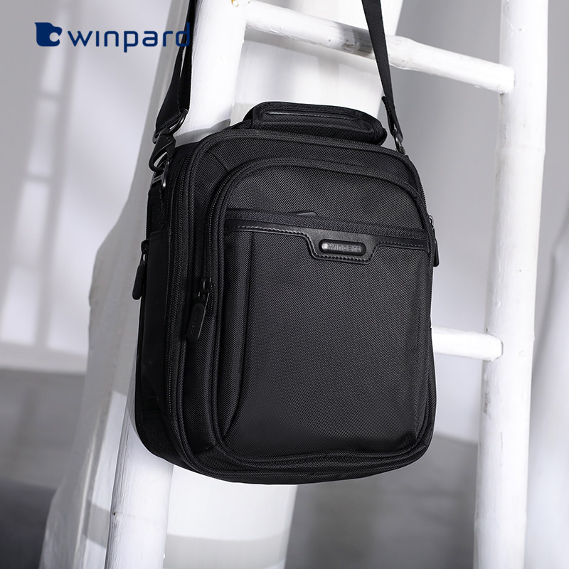 威豹男士休闲竖款男包帆布单肩包 威豹男士包袋