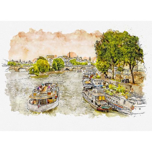 ps中文版动作城市照片转水彩画效果水彩手绘插画制作设计素材 - 图2
