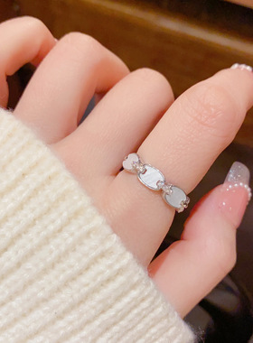 法式复古几何板材开口戒