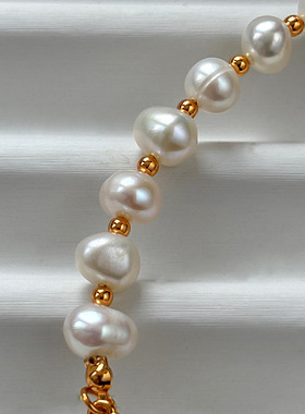 小众轻奢S家珍珠爱心叠戴手链