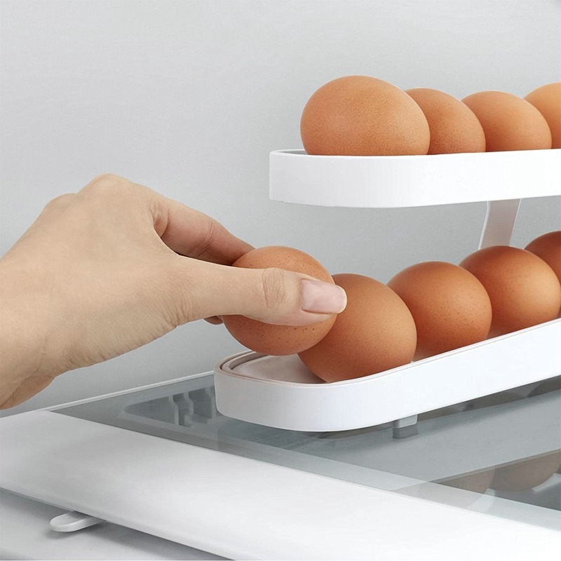 新款冰箱鸡蛋滚蛋式收纳架 Rolldown Egg Dispenser双层鸡蛋分配 - 图0