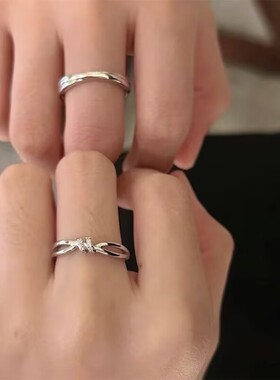 爱意交织情侣戒指s999足银极简百搭小众指环莫比乌斯对戒男女礼物